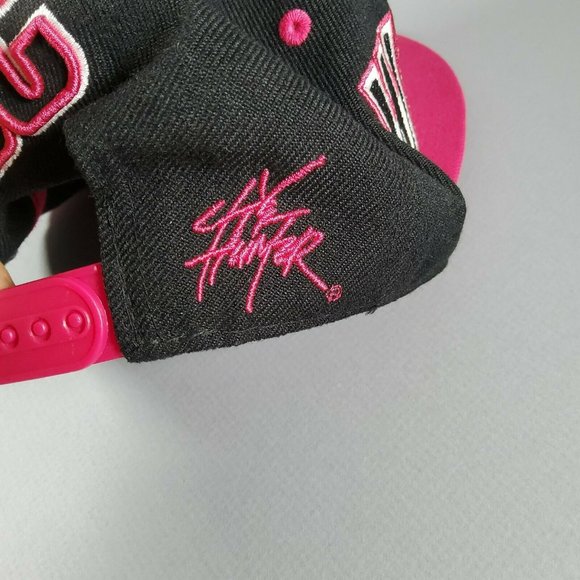 City Hunter Washington DC Snap Back Hat Black Magenta - Picture 10 of 11